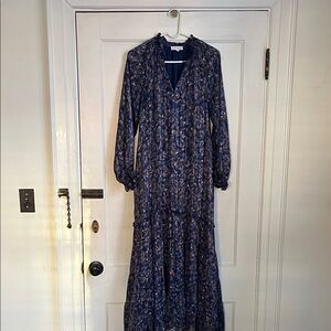 Lost + Wander Navy Floral Long Sleeve Maxi Dress
